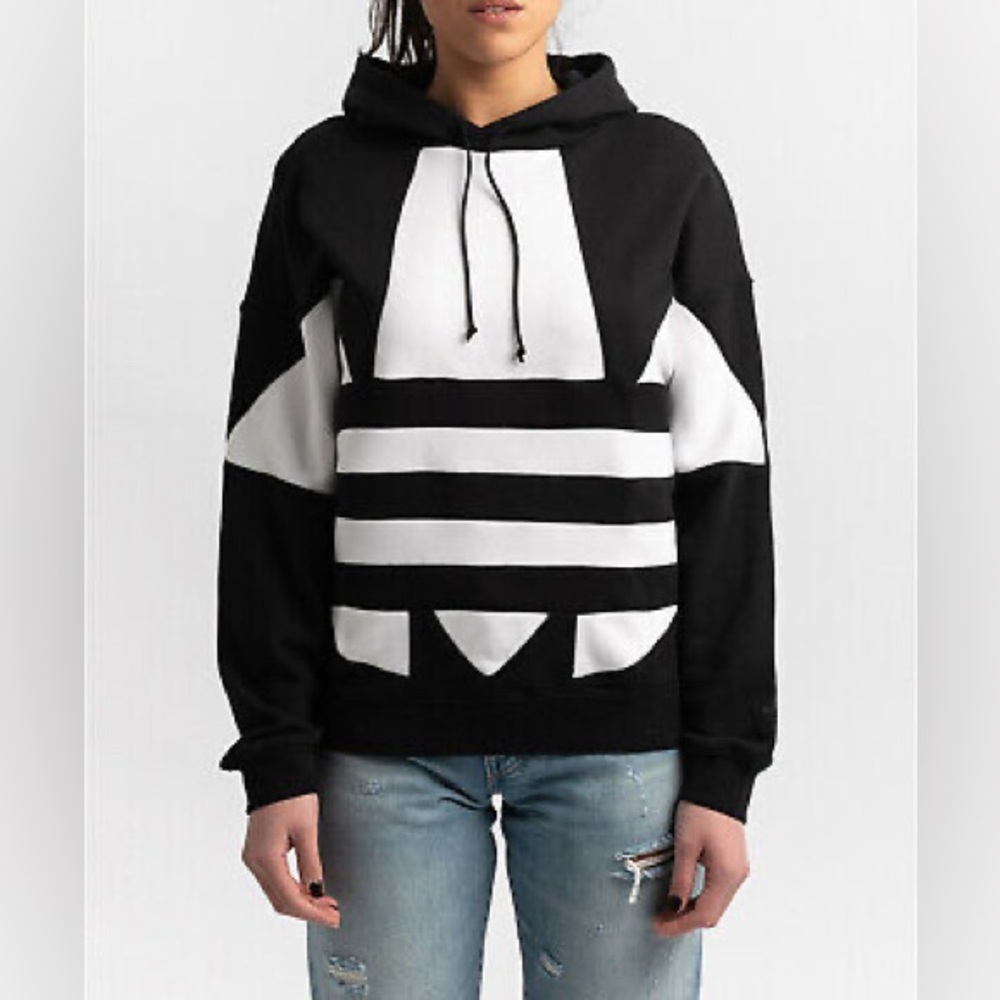 Adidas Originals Women's X-LARGE LOGO Hoodie Black/White